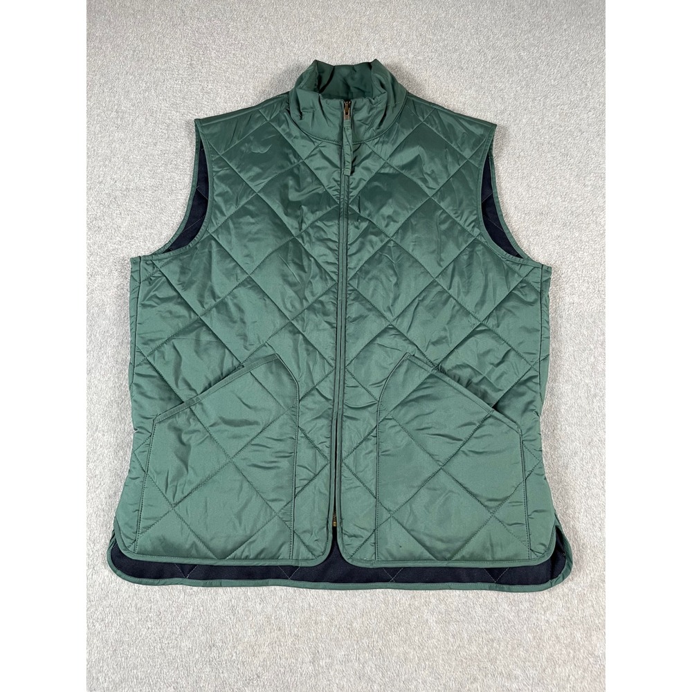 J.Crew Authentic Outerwear Quilted Walker Vest Men University Green Full Zip Med